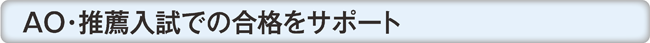 AO・推薦入試での合格をサポート