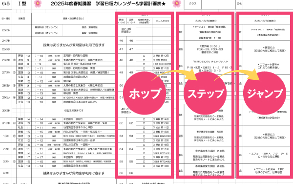イメージ画像：春の学習計画をサポート