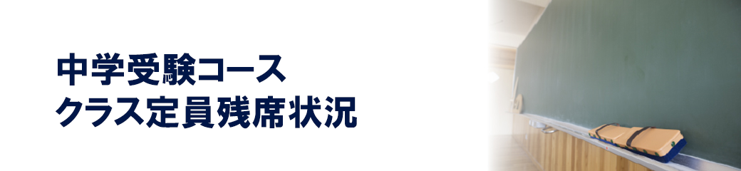中学受験コース　クラス定員満席状況