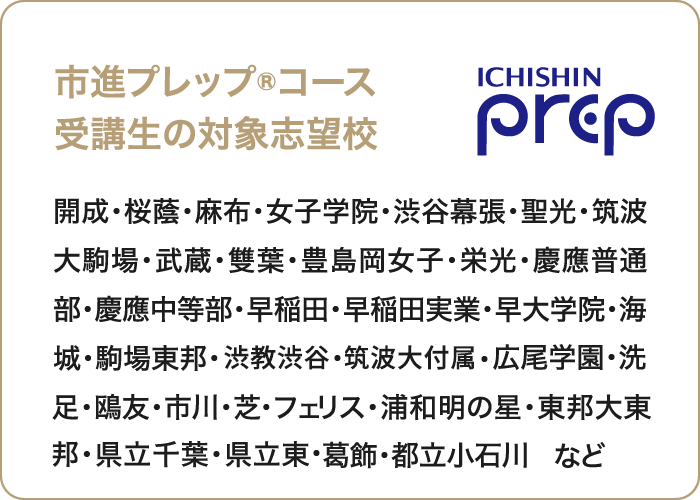 市進プレップ®コース受講生の対象志望校
