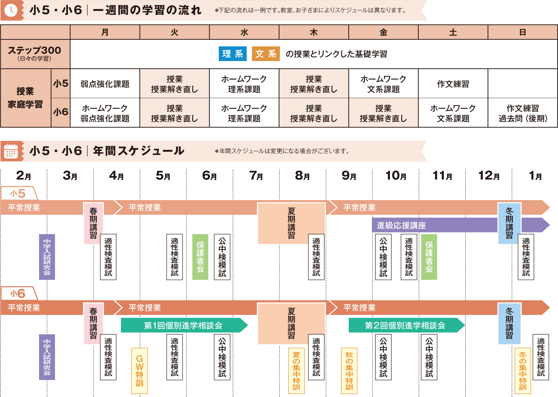 小5小6一週間の学習の流れ